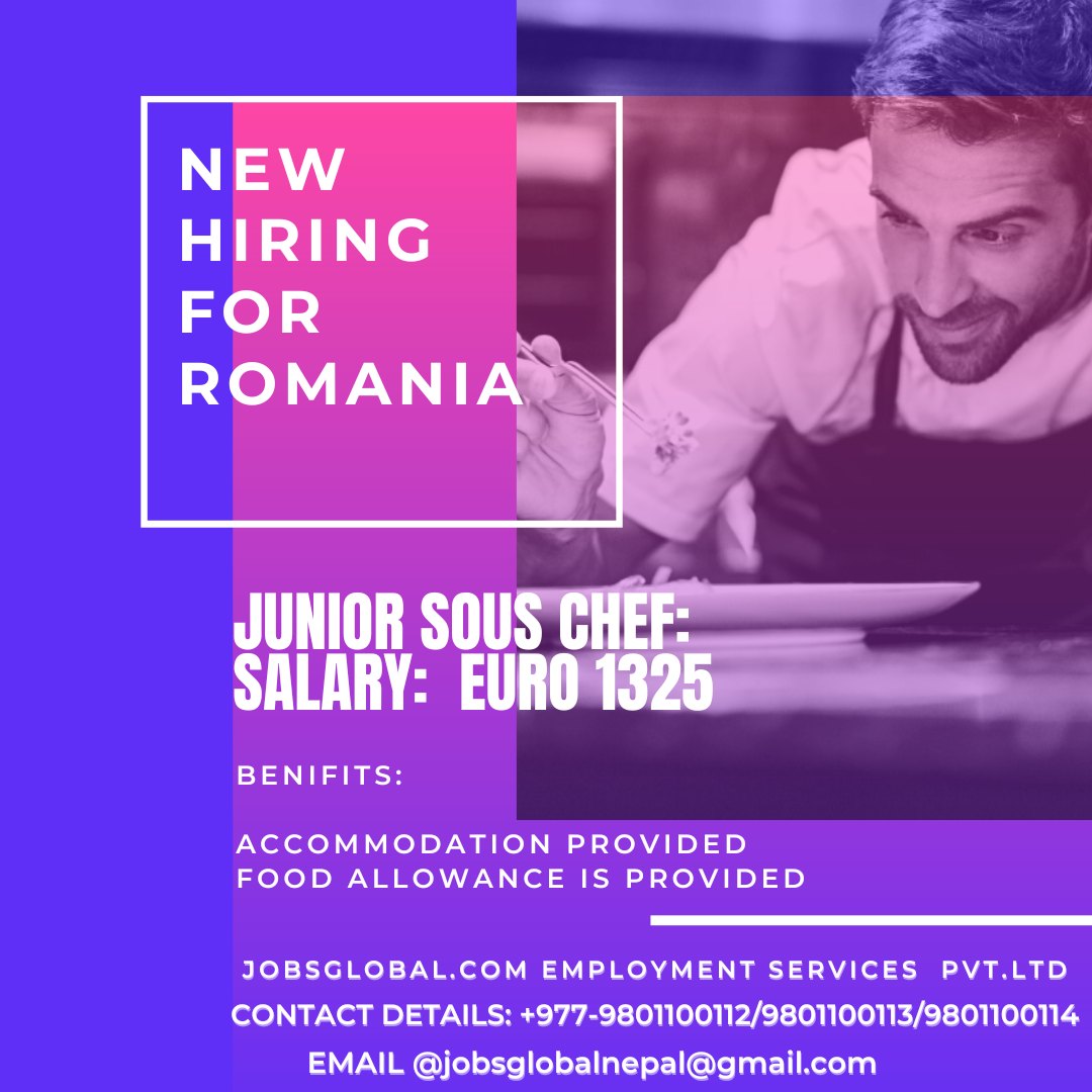 Junior Sous Chef job in Romania