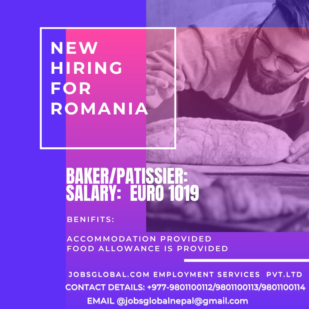 Baker/Patisserie job in Romania