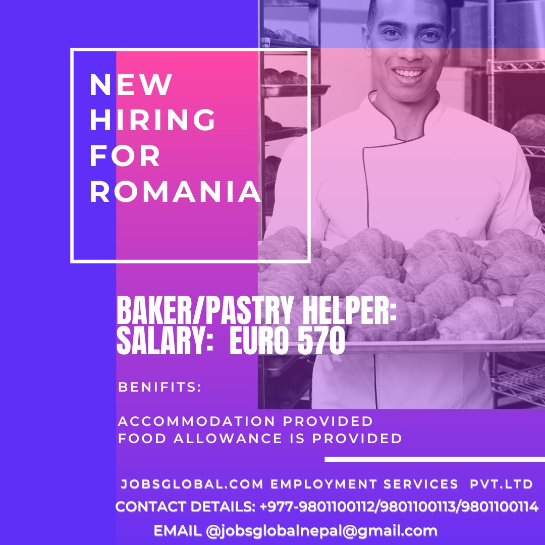 Baker/Pastry Helper job in Romania
