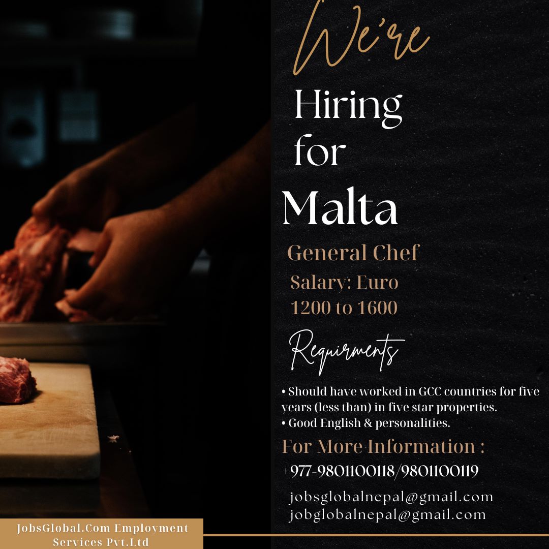 General Chef job in Malta - 10 M/F