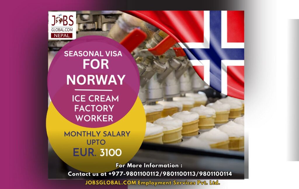 Ice Cream Factory Worker Job Demand From Norway, New Job Vacancy in Norway Demand for Ice Cream Factory Worker