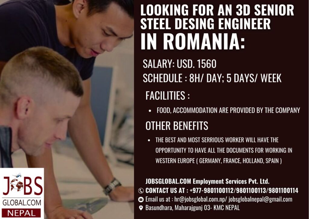 Senior Steel Design Engineer Job Demand Romania, New Job Vacancy in Romania Demand for Senior Steel Design Engineer