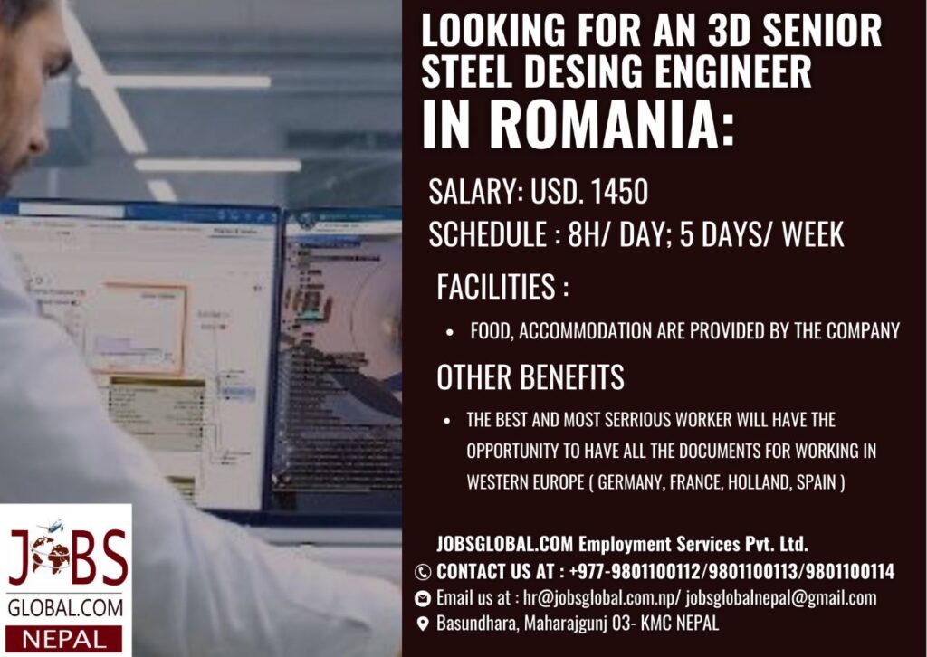 Steel Design Engineer Job Demand Romania, New Job Vacancy in Romania Demand for Steel Design Engineer
