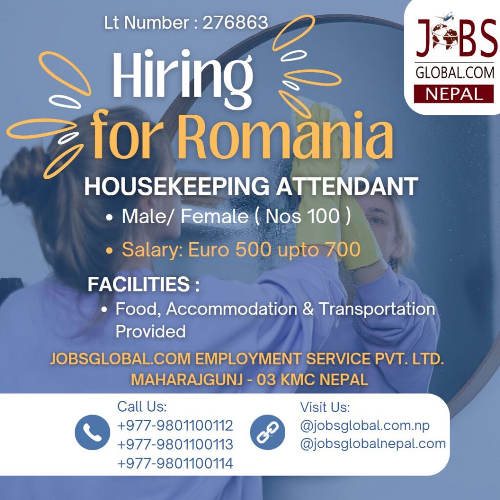 Housekeeping Attendant Job Demand Romania, New Job Vacancy in Romania Demand for Housekeeping Attendant